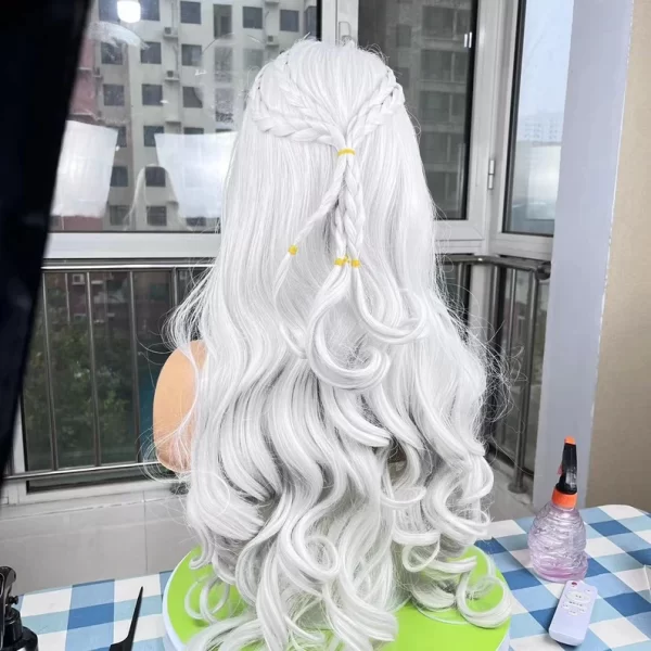 Wigs Daenerys Targaryen Dragon Princess Wigs Cosplay Wigs Synthetic Costume Wigs Halloween Wigs Braided gray Long Wigs Movie Character Wig