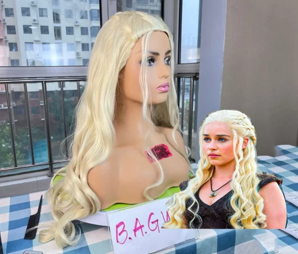 Wigs Daenerys Targaryen Dragon Princess Wigs Cosplay Wigs Synthetic Costume Wigs Halloween Wigs Braided gray Long Wigs Movie Character Wig