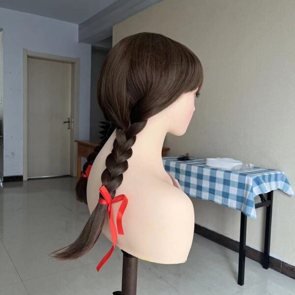 Wig Cosplay Wig Annabelle wig Costume Wig braided WIG long brown wig straight wig with bangs for women girls Heat Resistant Synthetic wig