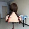 Wig Cosplay Wig Annabelle wig Costume Wig braided WIG long brown wig straight wig with bangs for women girls Heat Resistant Synthetic wig