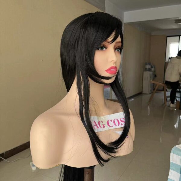 Wig Tifa Lockhart wig Synthetic Wig Cosplay Wig Costume Wig long black wig with bangs for women girls Final Fantasy VII wigs