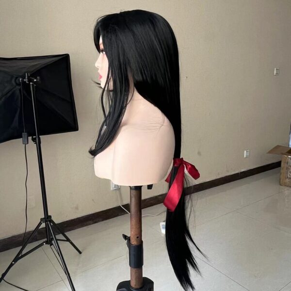 Wig Tifa Lockhart wig Synthetic Wig Cosplay Wig Costume Wig long black wig with bangs for women girls Final Fantasy VII wigs