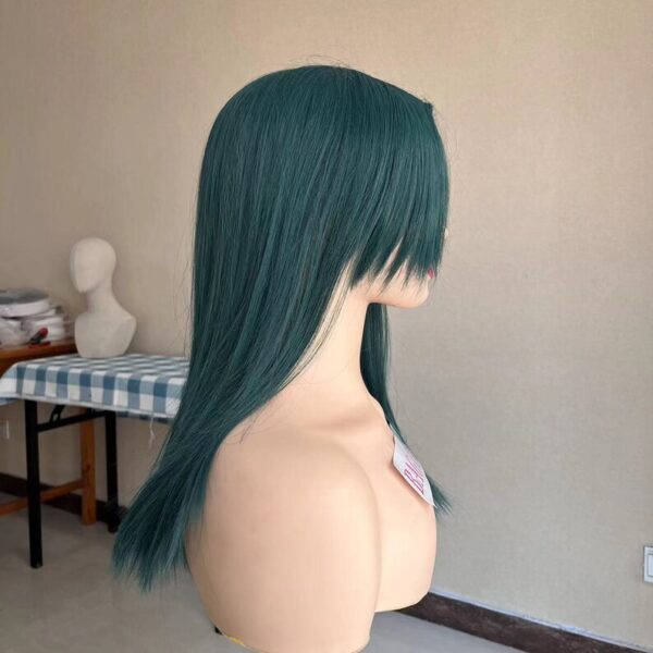 Wig Cosplay wig Dragon Ball wig Green long wig with bangs Halloween Wig Costume Wig for women Synthetic wig