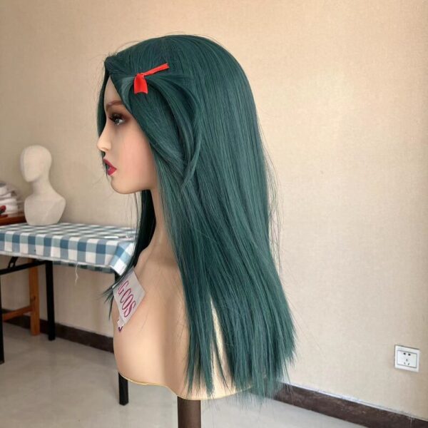 Wig Cosplay wig Dragon Ball wig Green long wig with bangs Halloween Wig Costume Wig for women Synthetic wig