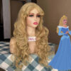 Wig Sleeping Beauty Aurora Wig Synthetic Wig Cosplay Wig Costume Wig long blonde wavy wig with bangs for women girls