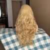 Wig Sleeping Beauty Aurora Wig Synthetic Wig Cosplay Wig Costume Wig long blonde wavy wig with bangs for women girls - Image 4