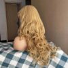 Wig Sleeping Beauty Aurora Wig Synthetic Wig Cosplay Wig Costume Wig long blonde wavy wig with bangs for women girls - Image 3