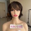 Brown highlights wig short cut wavy wig - Image 9