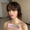 Brown highlights wig short cut wavy wig - Image 6