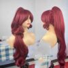 Wig Hercules wig Megara wig Synthetic Wig Cosplay Wig Costume Wig long Red wavy wig with bangs for women girls - Image 2