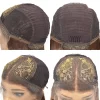 Human hair Wigs transparent Lace front wigs for women long wigs highlight brown wavy wigs - Image 3