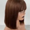 Wigs human hair wigs with bangs for women Short wigs bob wigs human hair brown wigs - Image 3