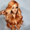 Ginger Orange Wig with Blonde Highlights Lace Front Wig Human Hair 13x4 Transparent Lace Front Human Hair Wigs Body Wave 180% - Image 7