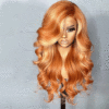 Ginger Orange Wig with Blonde Highlights Lace Front Wig Human Hair 13x4 Transparent Lace Front Human Hair Wigs Body Wave 180% - Image 5