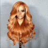 Ginger Orange Wig with Blonde Highlights Lace Front Wig Human Hair 13x4 Transparent Lace Front Human Hair Wigs Body Wave 180% - Image 4