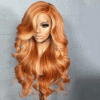 Ginger Orange Wig with Blonde Highlights Lace Front Wig Human Hair 13x4 Transparent Lace Front Human Hair Wigs Body Wave 180% - Image 2
